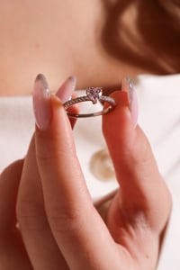 Image 12 of mini pink heart silver ring 迷你粉心银戒