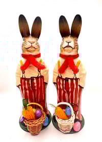 Image 1 of Retro German Paper Mache Spring Bunny Tabletop Display 