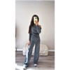 Grey off the shoulder ruched Co Ord