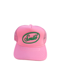 Pink and green Smile trucker 