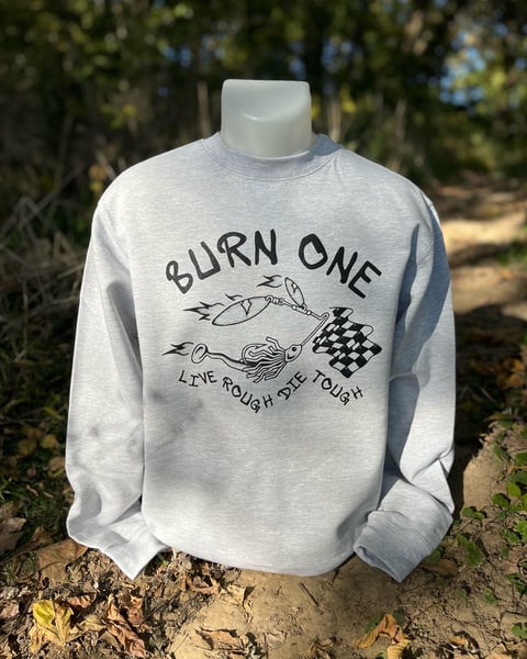 Image of Heather Grey “Burn One” Crewneck Sweatshirt