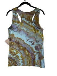 Image 6 of L Ladies Racerback Tank in Earthy Gold Ice Dye