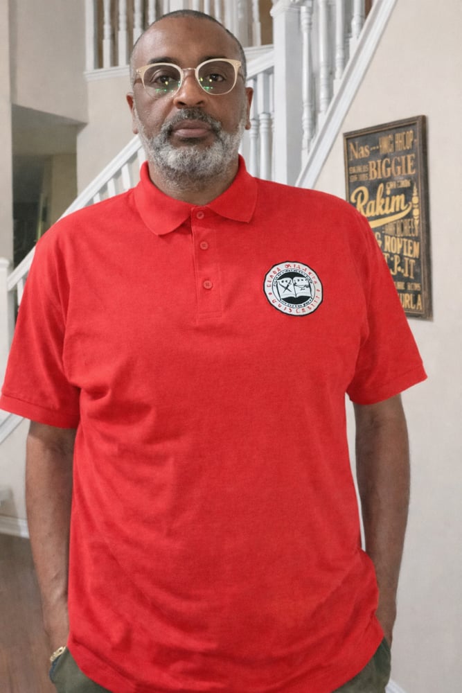 CLARK ATLANTA UNIVERSITY EMBROIDERED CREST PATCH  POLO SHIRT