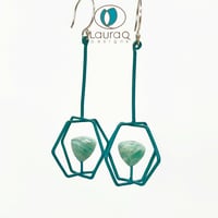 Image 1 of Blue Hexagon cages with trillion stone