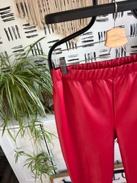 Image 2 of Red faux leather pants 