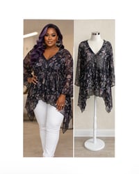 Image 2 of New Sz 18/20 Lane Bryant Sheer Floral Top #801*8