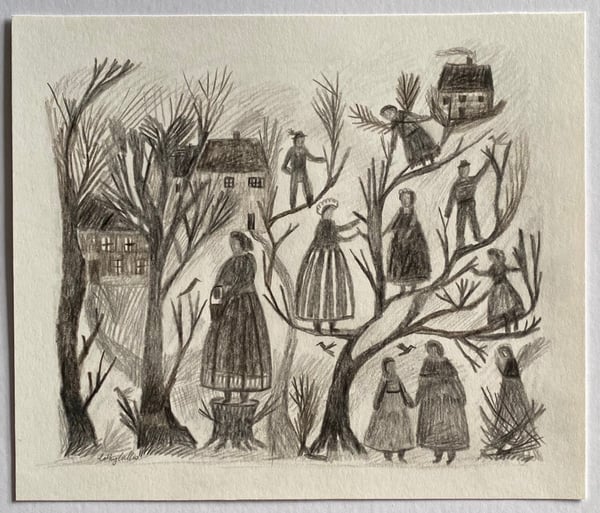 Image of Now the trees are bare - original drawing 