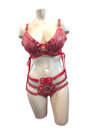 Image 1 of Red snakeskin 2 piece set 