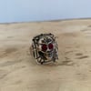 DEVIL WITH RUBY EYES MEXICAN BIKER RING