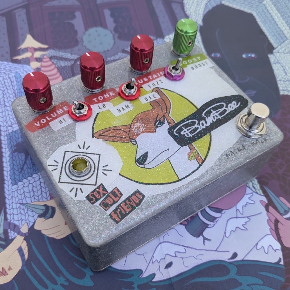 Sex Cult Friends - BamBee Fuzz & Treble Booster (Standard Art) - Roland AF-100 Bee Baa Clone - 48