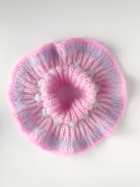 Image 1 of Sofie and Iris Pink, Pastel Ice Crystal and Pastel Blue Mohair Collar
