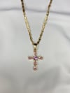 Pretty N Pink Diamond Cross Necklace 