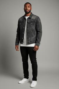 Image 1 of Blouson Biker Black