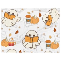 Image 1 of Autumn reading ghosts Throw Blanket