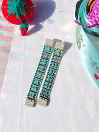 Image 1 of Tape measure earrings Vichy Turquoise 