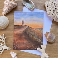 Greeting Card ''Sunset at the Lighthouse
