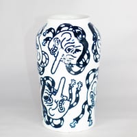 Image 1 of COBALT TENGU VASE 