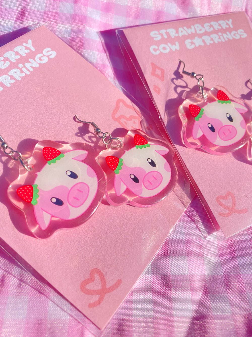 Strawberry Cow Earrings