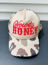Image 1 of Howdy Honey camo trucker hat