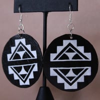 Image 5 of Black & Whitw Cloud Design Earrings