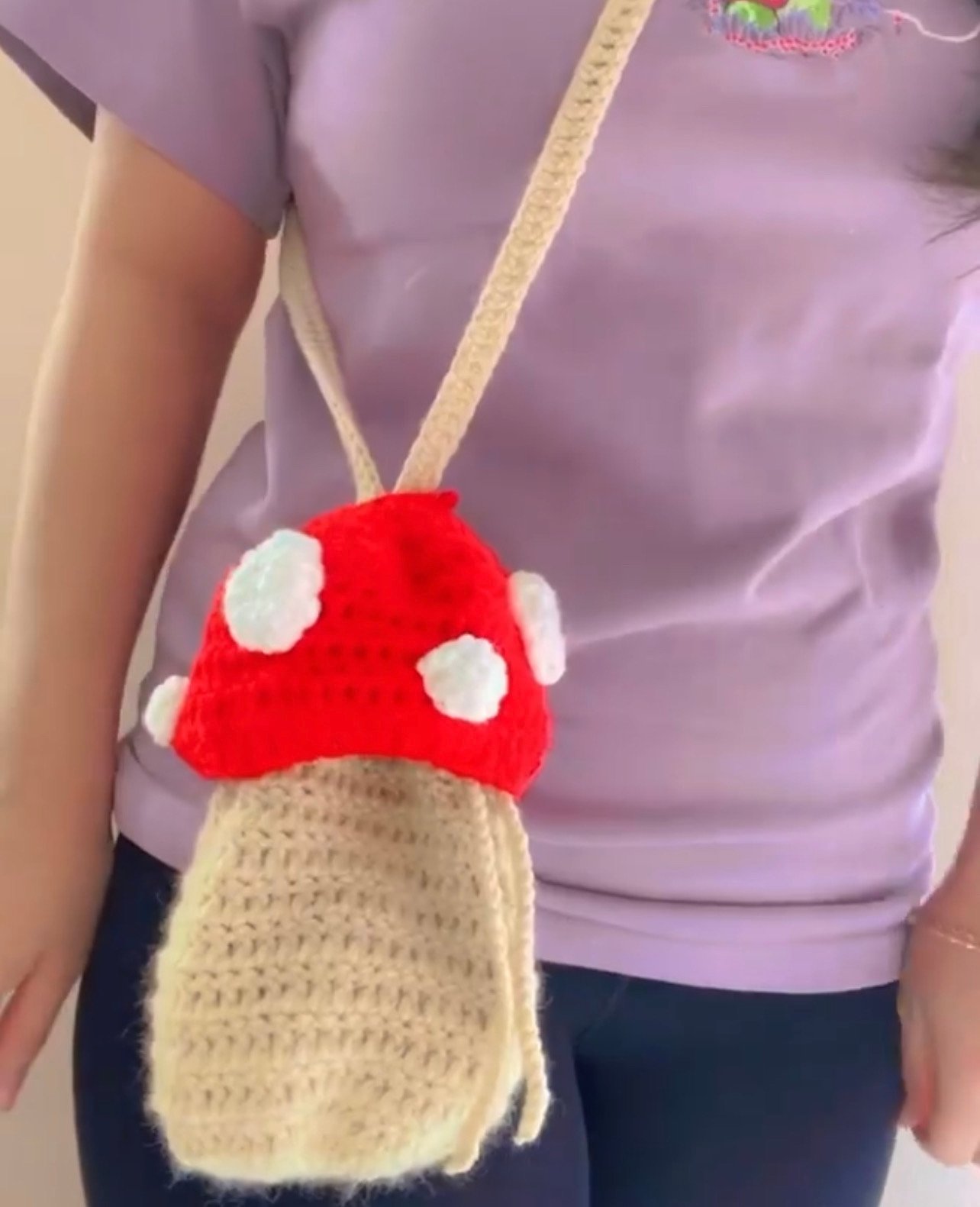 How To Crochet A Mushroom Bag 🧶🔥🍄🪴🌱 DIY Mushroom Bag Crochet - YouTube