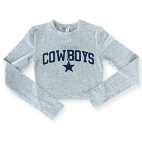 Cowboys Crop Top Baby Tee Long Sleeve 
