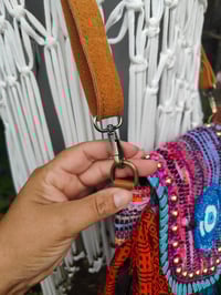 Image 7 of FRILL MINI body cross Sari bag with ruffles - detachable strap eye