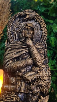 Image 2 of 👑The Armored Kingdom Loki's Mischief Carved Deceiver Statue 