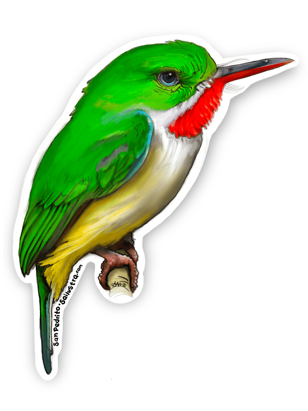 San Pedrito • Puerto Rican Tody Sticker