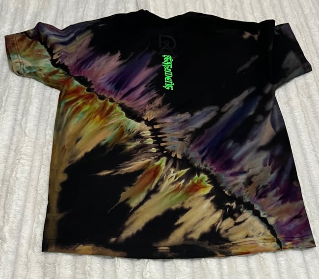 REVERSE ICE DYED T SHIRT (Purple Rain And Fire)