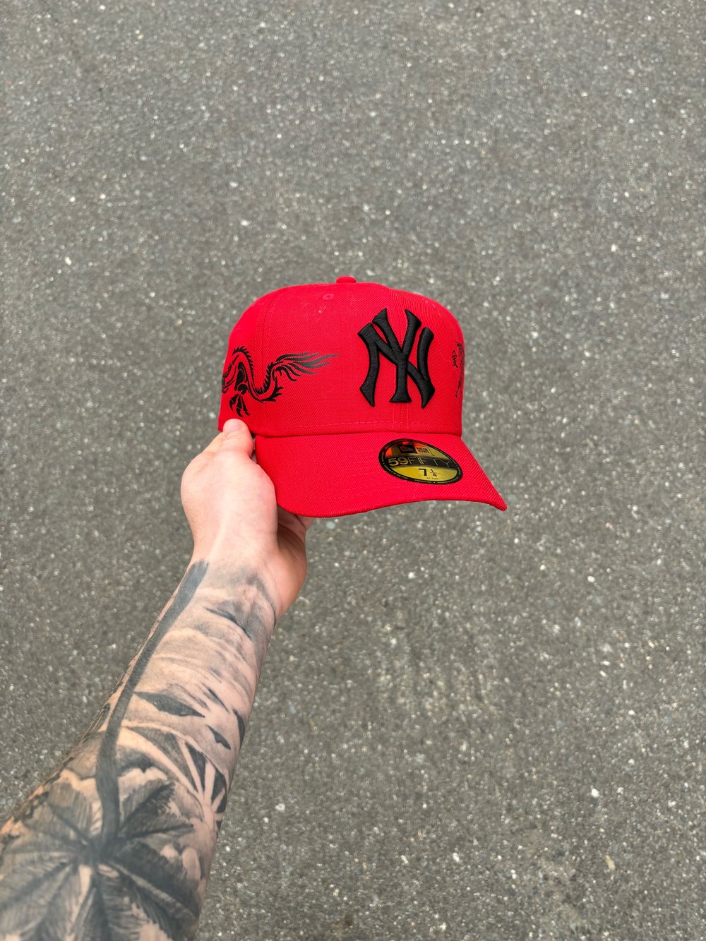 Image of PICTURE BRIM RED YOTD  RED YANKEES CUSTOM FITTED CAP