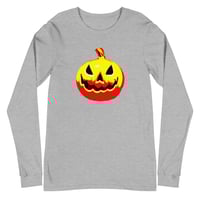Image 11 of Long Sleeve Tee (Adult M/F) - Jack O Lantern Vintage Red-Yellow