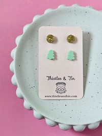 Image 9 of Acrylic Christmas Studs Twin Pack - SKU 426