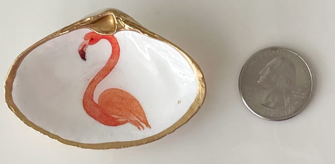 Image of Friendly Flamingo SOLO Orange - Mini Trinket Shell