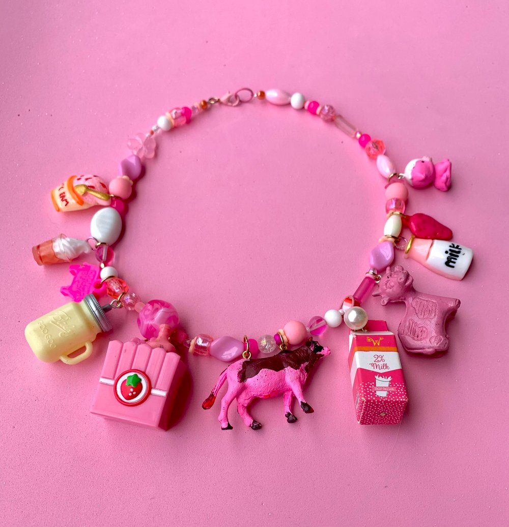 V Important Strawberry Milk Necklace