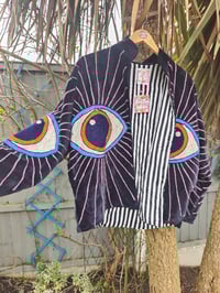 Image 2 of Wanderlust - Velvet evil eye protection jacket -Black 6-12 uk