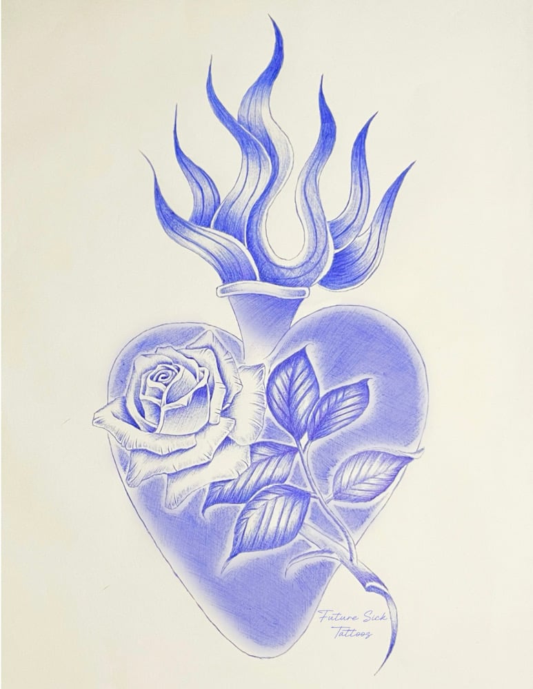 Image of 11x14 Ballpoint Sacred Heart