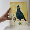 Art print -Wealthy pigeon (available in A5 or A4 size) 