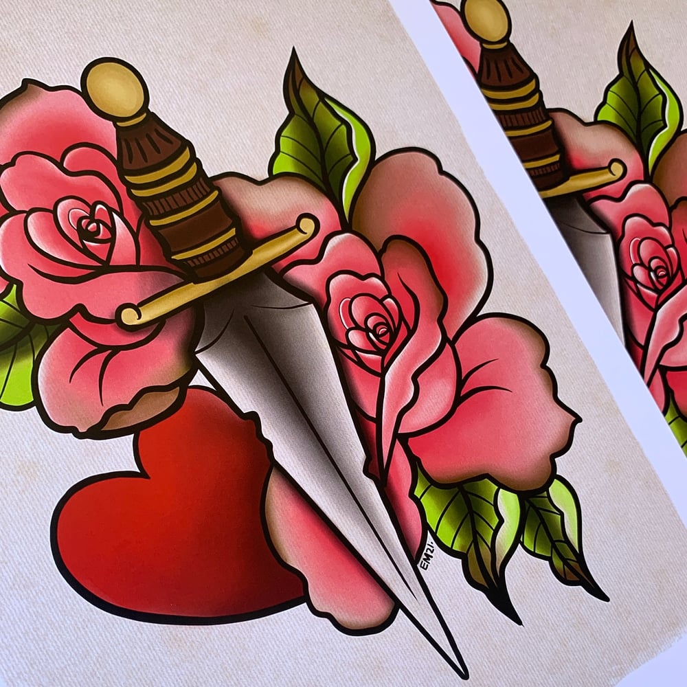 Rose & Dagger Art Print 
