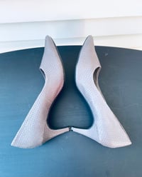 Image 4 of Aersoles taupe snakeskin embossed heels