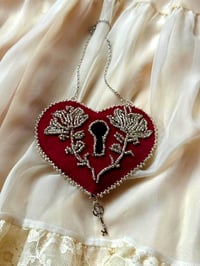 Image 3 of In Safekeeping Embroidered Heart Wall Hanging