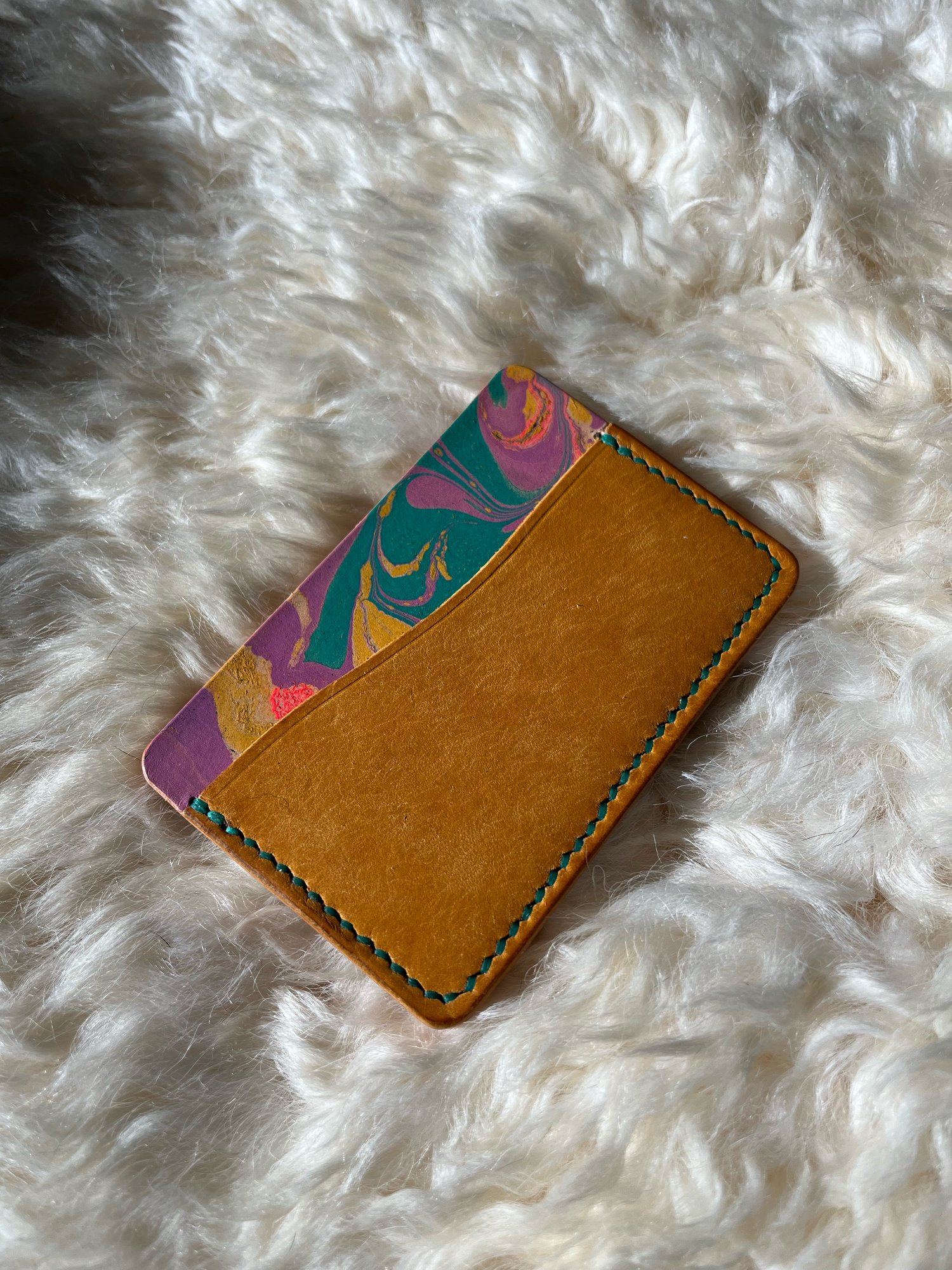 Image of Yellow Pueblo/Purple Marbled Horizontal Cardholder 