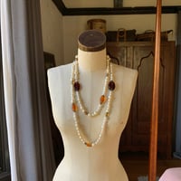 Image 3 of Faux Pearl and Rhinestone Necklace