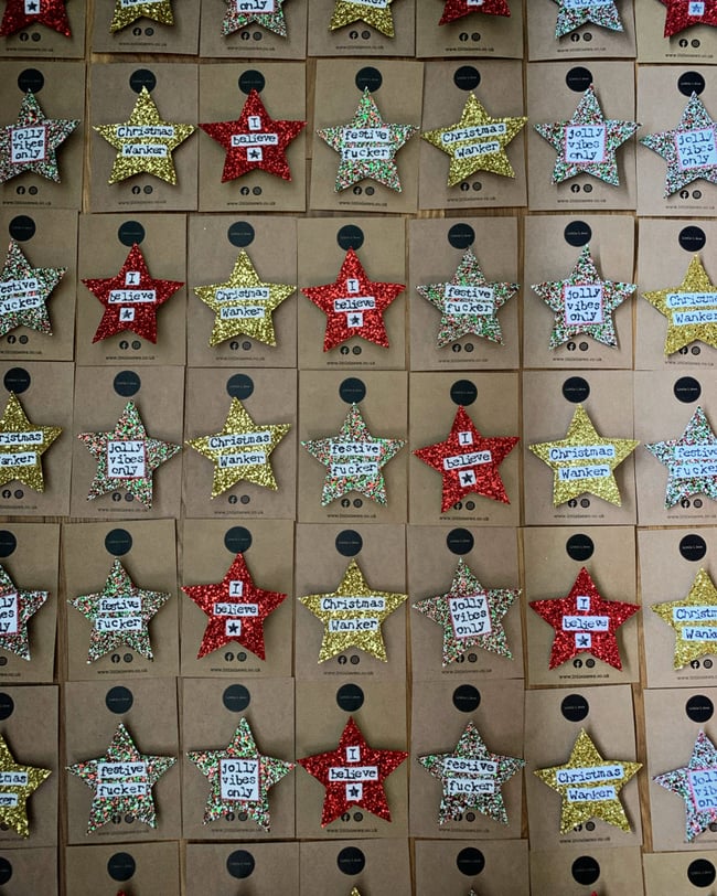 Glitter Christmas Badges