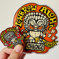 Image 1 of LOWBROW ALOHA 10th Anniversary Enamel Pin & Vinyl Sticker SET