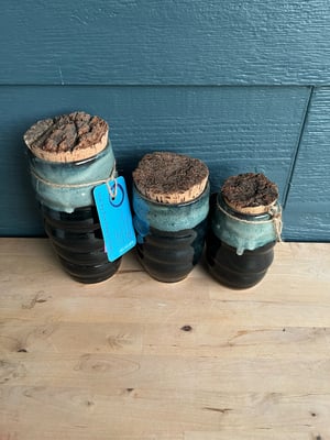 Image of 3 Cork Lidded Jar Set CJ4, CJ5 and CJ6