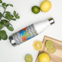 Image 3 of Stainless steel water bottlewith Stripes and Floral