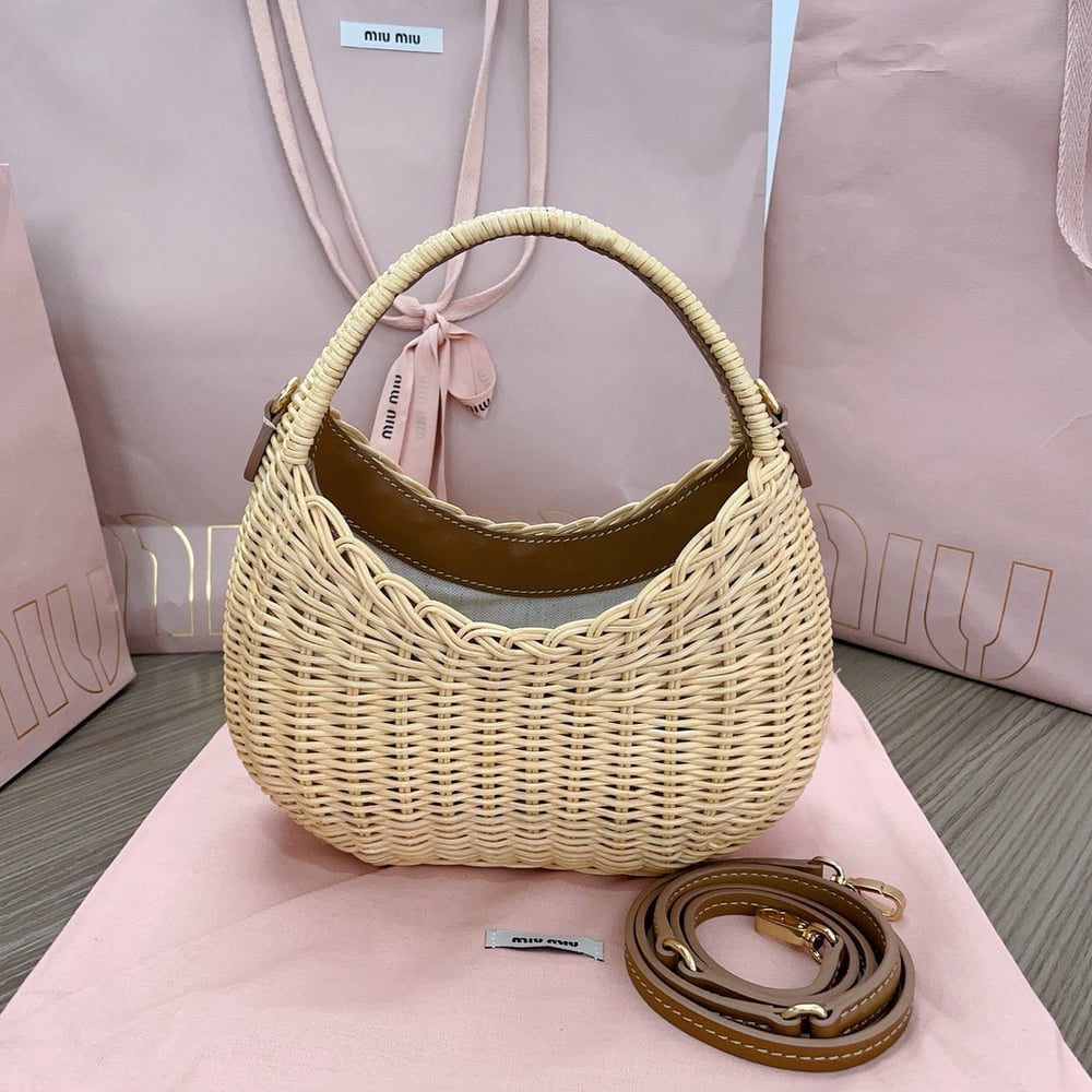 Miumiú Raffia Hobo Bag