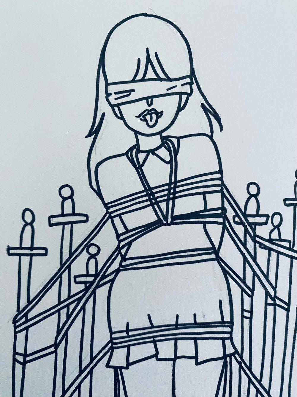 EIGHT OF SWORDS original art