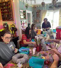 Image 4 of Sunday August 17  Vintage Trash & Treasure Wreath Making Class  Halloween,  Christmas and Beyond!